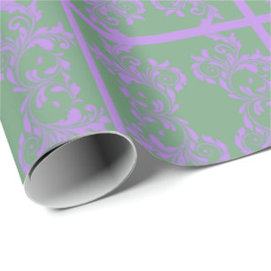 Lilac and Mint Leaves Wrapping Paper