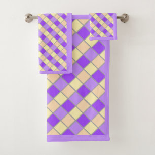 Lilac and Peach Bath Towel Set