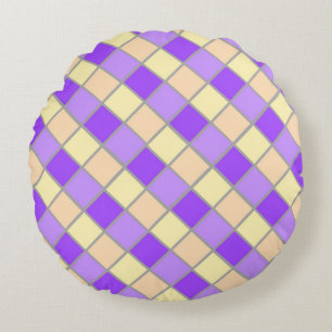 Lilac and Peach Round Cushion