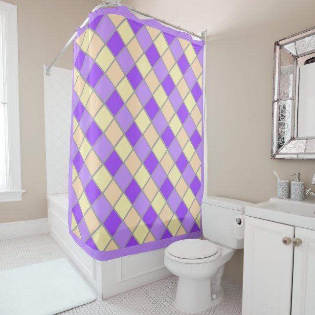 Lilac and Peach Shower Curtain (In Situ)