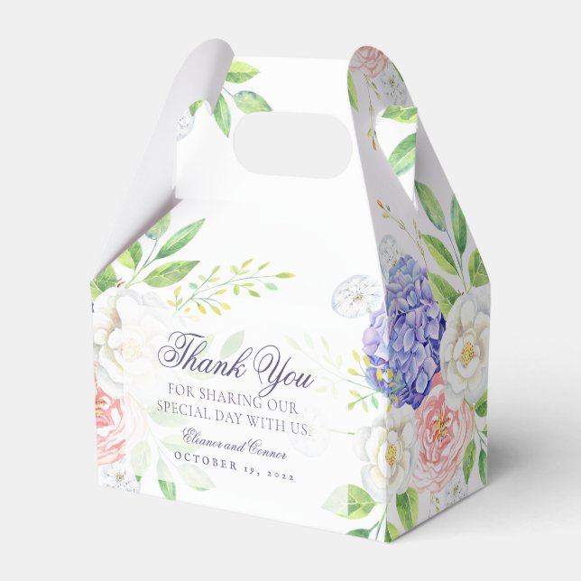 Lilac and Peony Sophisticated Wedding Favour Box (Front Side)