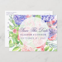 Lilac and Peony Sophisticated Wedding Invitation