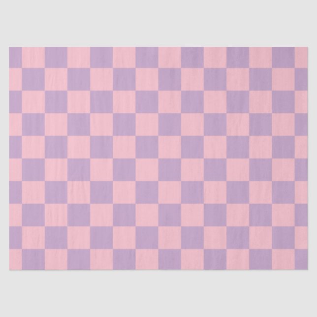 Lilac and Pink Chequerboard Tissue Paper (Front)
