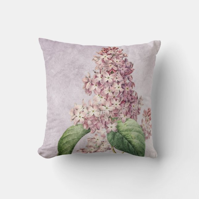 Lilac and Pink Floral Cushion (Front)