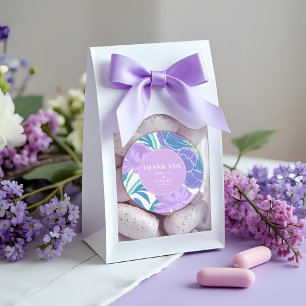 Lilac and Purple Pastel Floral Wedding Classic Round Sticker