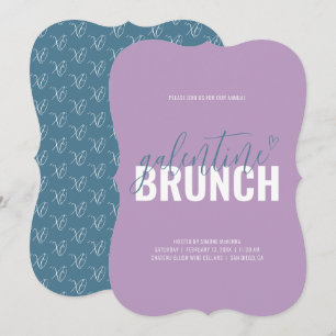 Lilac and Turquoise  Galentine Brunch Invite