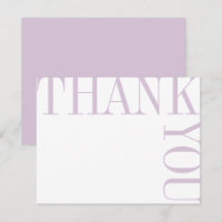 Lilac and White Modern Large Text Thank You Note