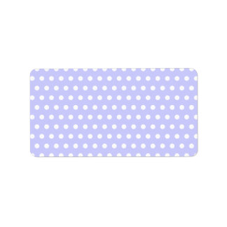 Lilac and White Polka Dot Pattern. Spotty. Label