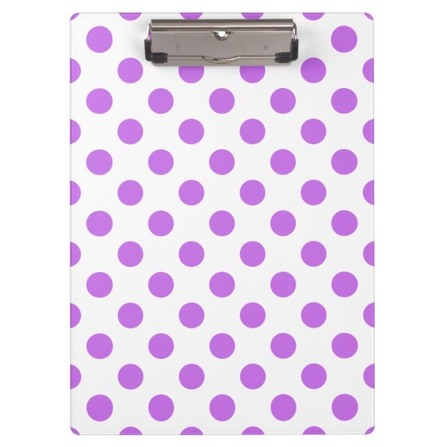 Lilac and white polka dots clipboard (Front)