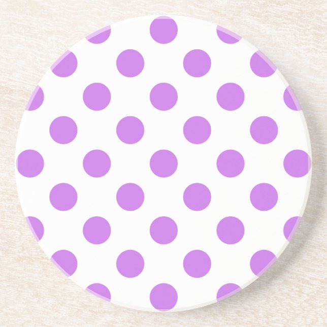 Lilac and white polka dots coaster (Front)