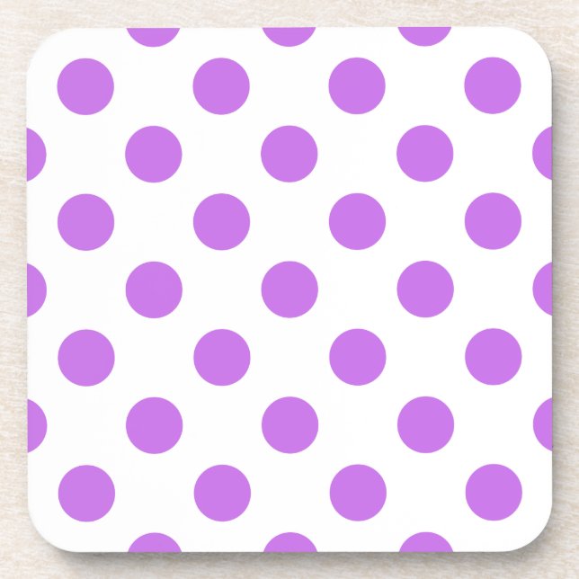 Lilac and white polka dots coaster (Front)