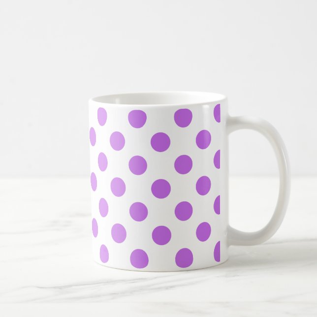 Lilac and white polka dots coffee mug (Right)