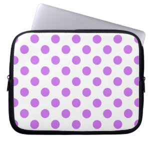 Lilac and white polka dots laptop sleeve