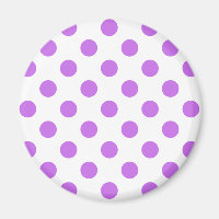 Lilac and white polka dots