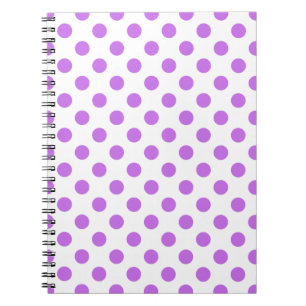 Lilac and white polka dots notebook