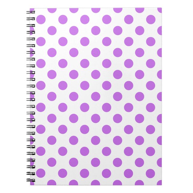 Lilac and white polka dots notebook (Front)