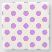 Lilac and white polka dots