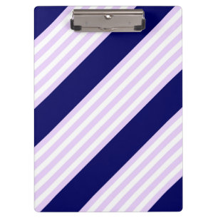 Lilac and white stripes pattern with navy blue clipboard