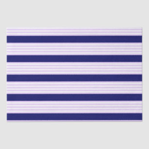 Lilac and white stripes pattern with navy blue tissue paper