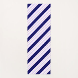 Lilac and white stripes pattern with navy blue yoga mat