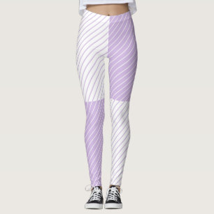 Lilac And White Stripes Purple Pattern Leggings
