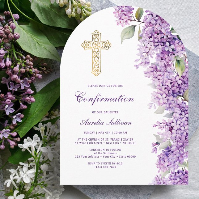 Lilac Arch Confirmation Invitation (Creator Uploaded)