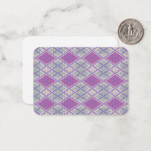 LILAC ARGYLE KNIT 3.5x2.5 Flat Card / Horizontal