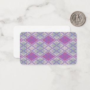 LILAC ARGYLE KNIT 3.5x2 Flat Card / Horizontal