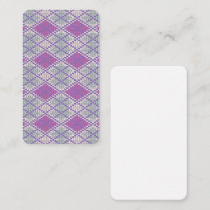 LILAC ARGYLE KNIT 3.5x2 Flat Note Card / Vertical