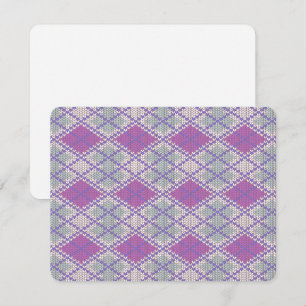 LILAC ARGYLE KNIT 4.25x5.5 Flat Card / Horizontal