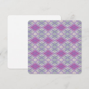 LILAC ARGYLE KNIT 5.25" Square Flat Card