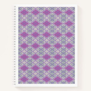 LILAC ARGYLE KNIT 8.5x11 Spiral Notebook