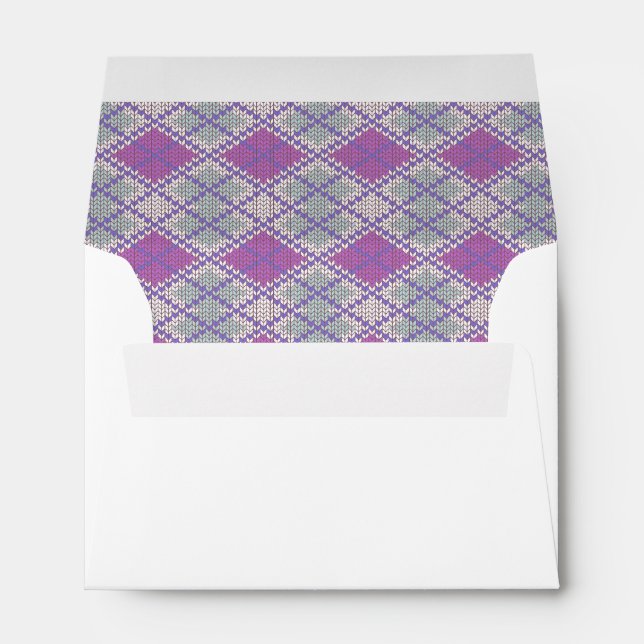 LILAC ARGYLE KNIT A6 Envelope  (Back (Bottom))