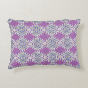LILAC ARGYLE KNIT Accent Pillow