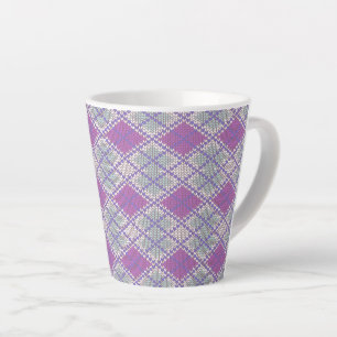 LILAC ARGYLE KNIT Latte Mug