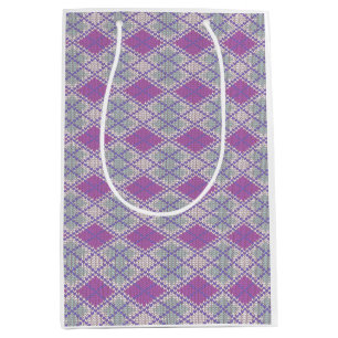 LILAC ARGYLE KNIT Medium Gift Bag