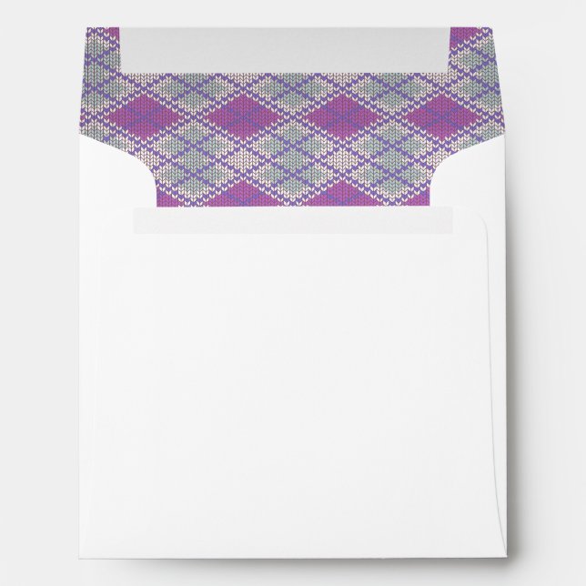 LILAC ARGYLE KNIT Square Envelope  (Back (Bottom))