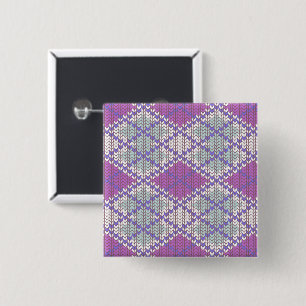 LILAC ARGYLE KNIT Square Pin Button