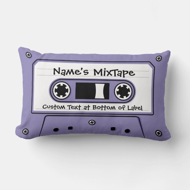 Lilac Audio Cassette Tape Lumbar Pillow (Front)