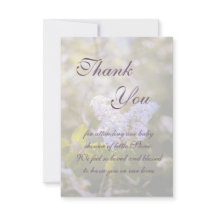 Lilac Baby Shower Thank You Card