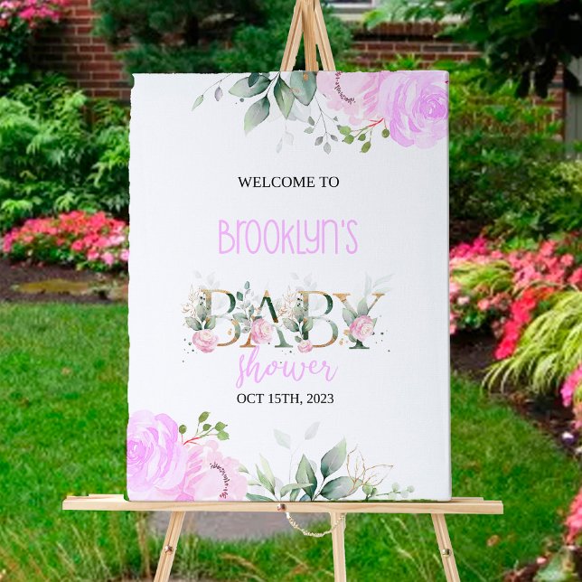 Lilac Baby Shower Welcome Sign (Creator Uploaded)