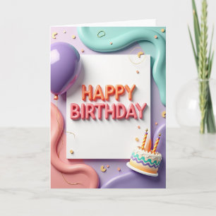 Lilac Balloon Birthday Card