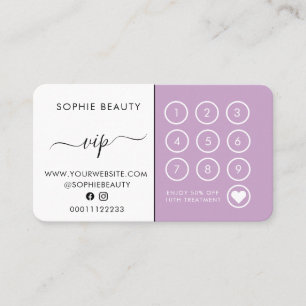 Lilac Beauty Salon Business Logo Loyalty Card