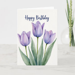 Lilac Birthday Flower Card