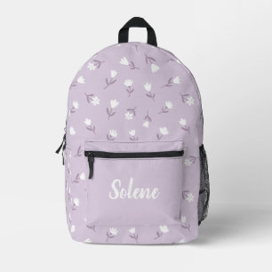 Lilac Bloom Printed Backpack