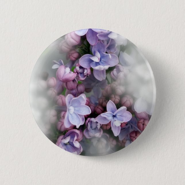 Lilac blooming 6 cm round badge (Front)