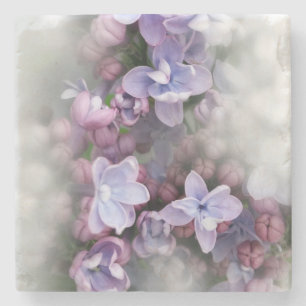 Lilac blooming stone coaster