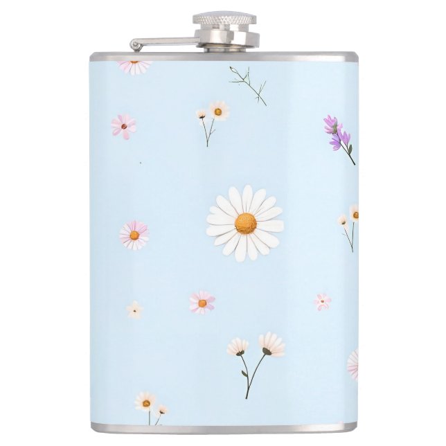 Lilac Bloomlets  Hip Flask (Front)