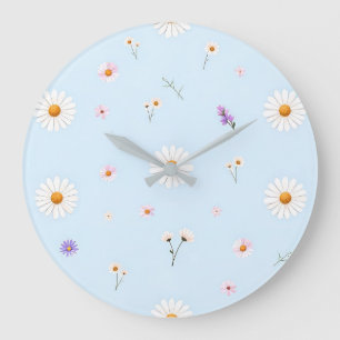 Lilac Bloomlets  Large Clock