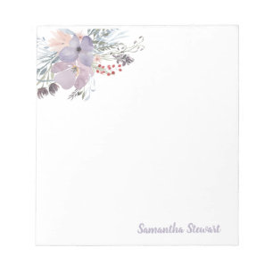 Lilac Blooms Floral Personalised Stationery  Note 